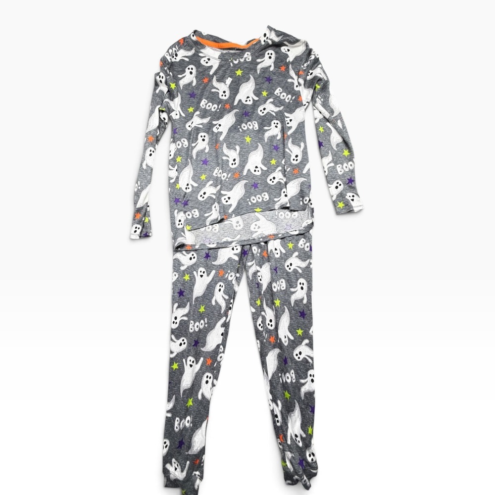 Way to Celebrate Halloween Ghost Star Pajama Set Gray XS 0-2 Women Long Sleeve